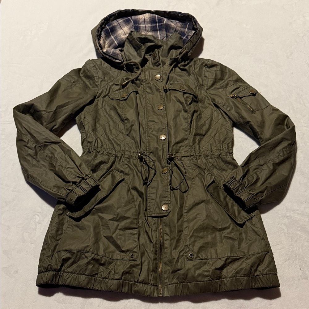 Blanc Noir BNCI Olive Hooded utility rain Jacket